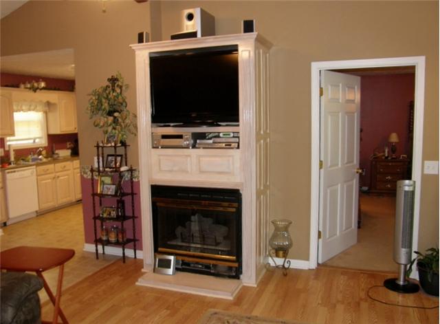 152 Shubert Road Hohenwald, TN 38462 - Photo 5 of 16 A unique gas log fireplace and built-in entertainment center are great features of the living room.