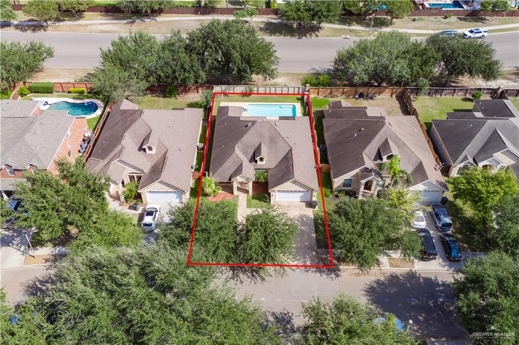3305 Santa Monica Street Mission, TX 78572 - Photo 25 of 28 an aerial view of residential house with outdoor space and lake view