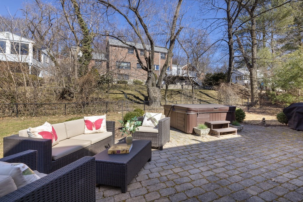 274 Beverly Road Brookline, MA 02467 - Photo 18 of 18 a patio view with patio furniture and a fire pit