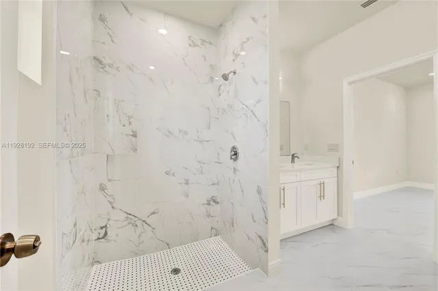 a bathroom with a shower