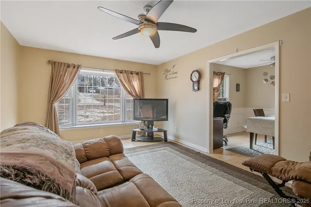 a living room with furniture