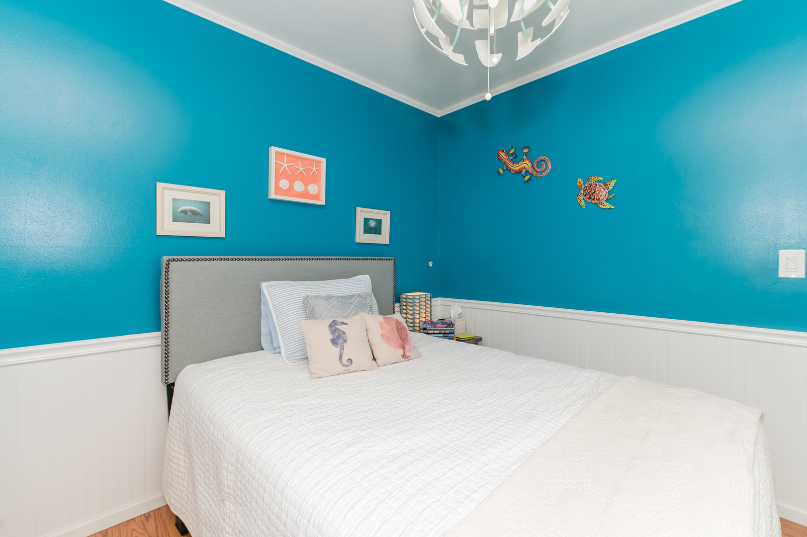 73 Fairfield Lane Cary, IL 60013 - Photo 21 of 33 a bedroom with a bed and a chandelier