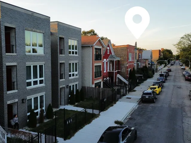 an aerial view of a house