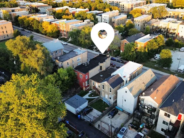 an aerial view of multiple house