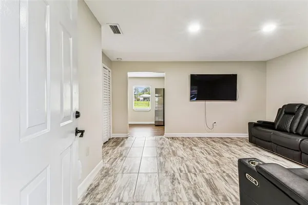 a living room with furniture