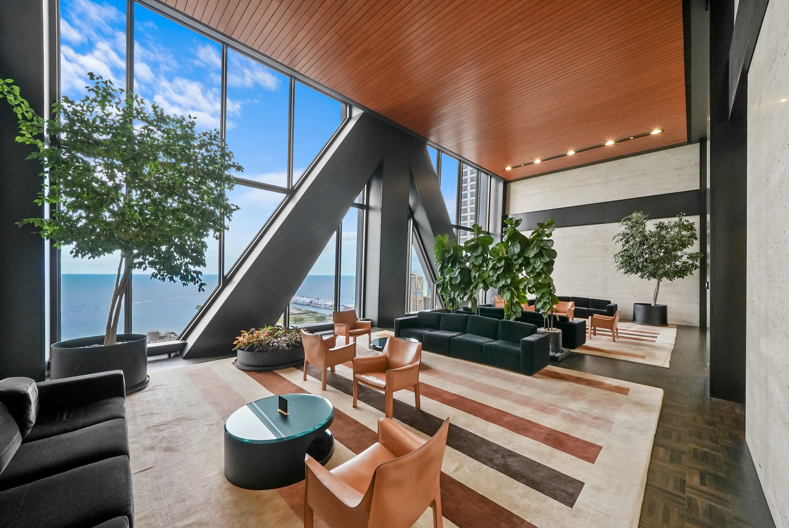 175 East Delaware Place, Unit 7107 Chicago, IL 60611 - Photo 39 of 42 a living room with furniture and a potted plant