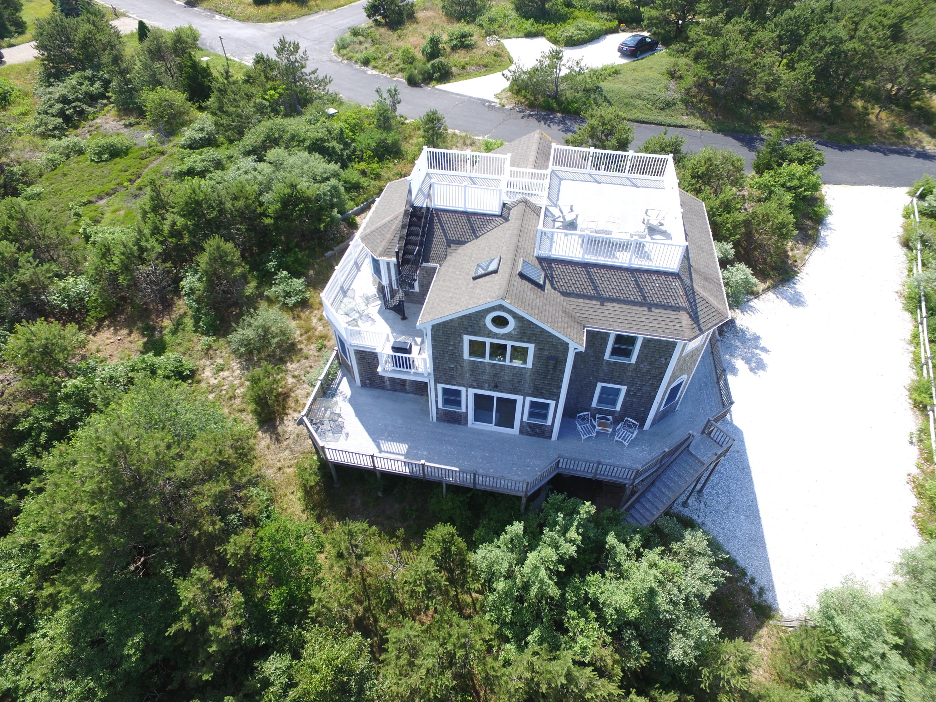 4 High Ridge Rd Extension Truro, MA 02666 - Photo 45 of 46 an aerial view of a house with a garden