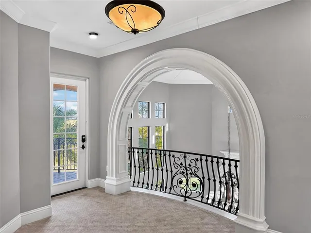 a view of a hallway with a entryway