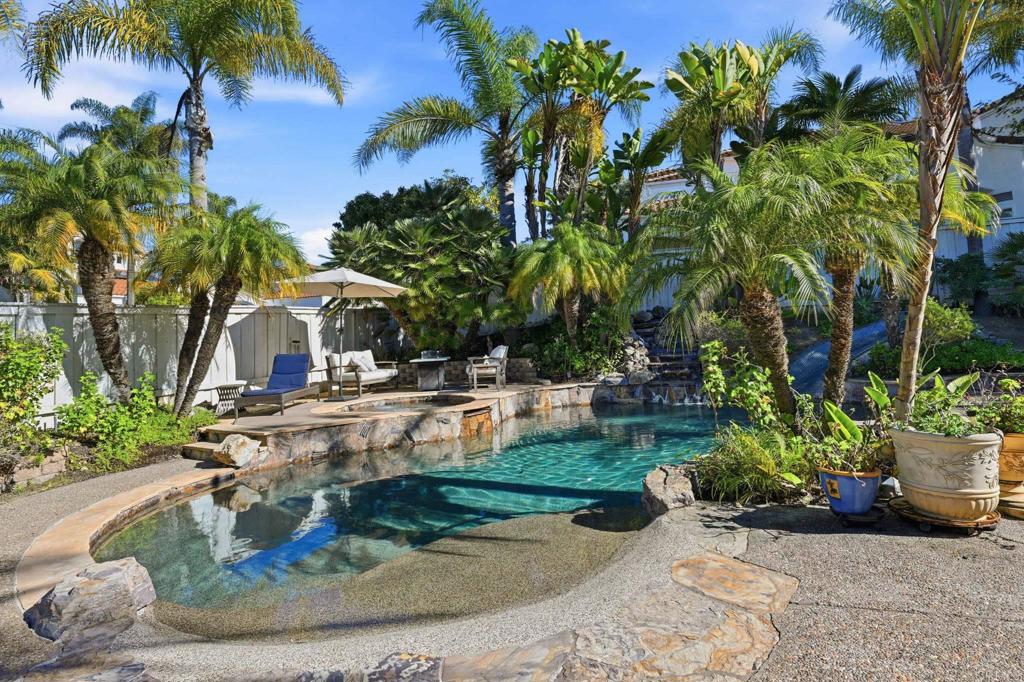 3602 Tulare Court Oceanside, CA 92056 - Photo 32 of 35 a view of backyard with swimming pool and outdoor seating