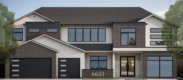 a front view of a house with glass windows
