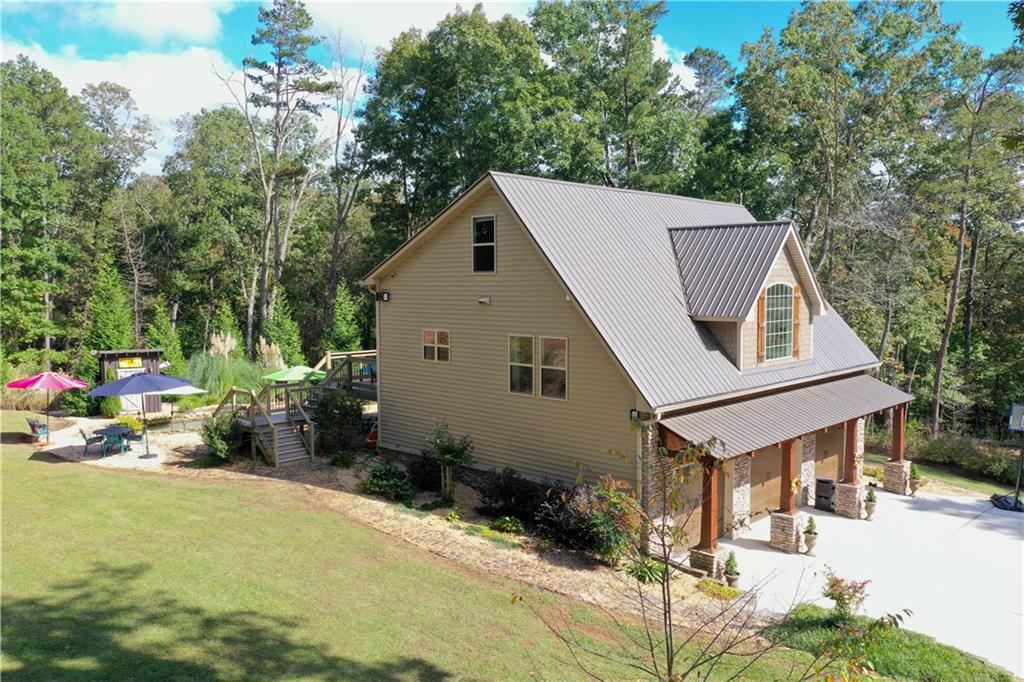 a view of a house with a patio