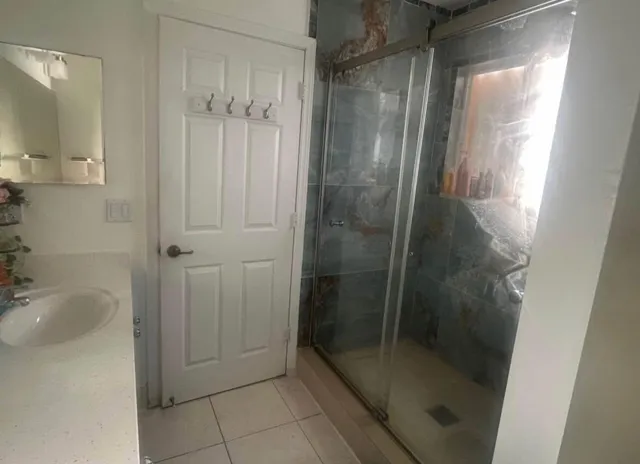 a bathroom with a shower