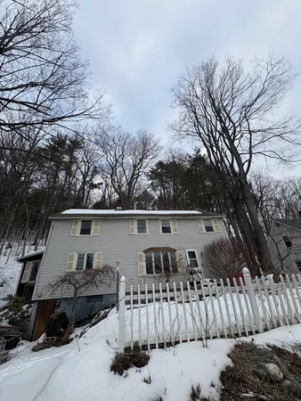 a view of a back yard of the house