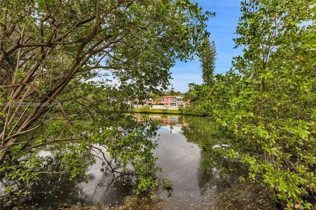 a view of a lake with outside area