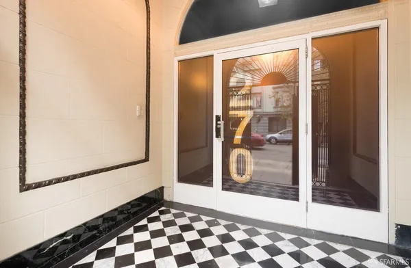 a glass door with a glass door