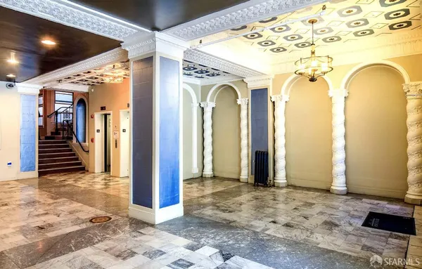 a view of a entryway door of the hallway