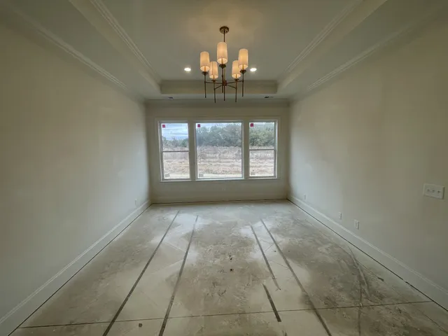 a view of livingroom with chandelier