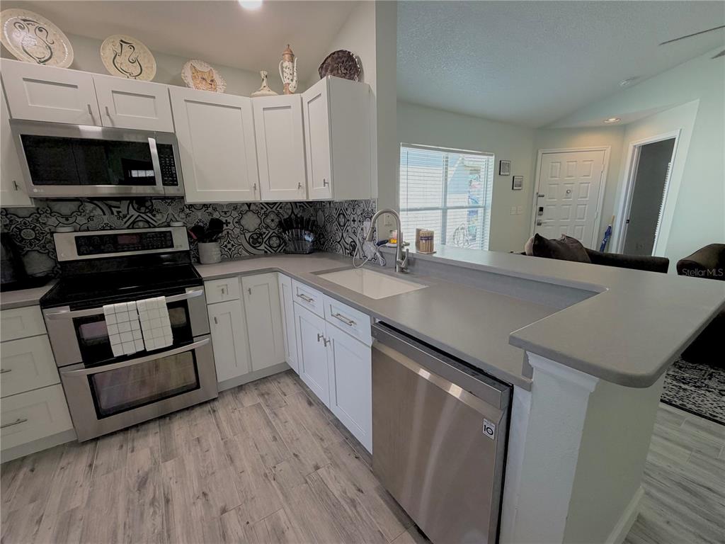 1332 Dew Bloom Road Valrico, FL 33594 - Photo 5 of 22 a kitchen with a sink a stove and cabinets