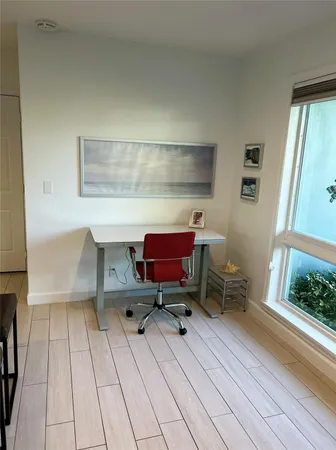 a room with a table and a chair