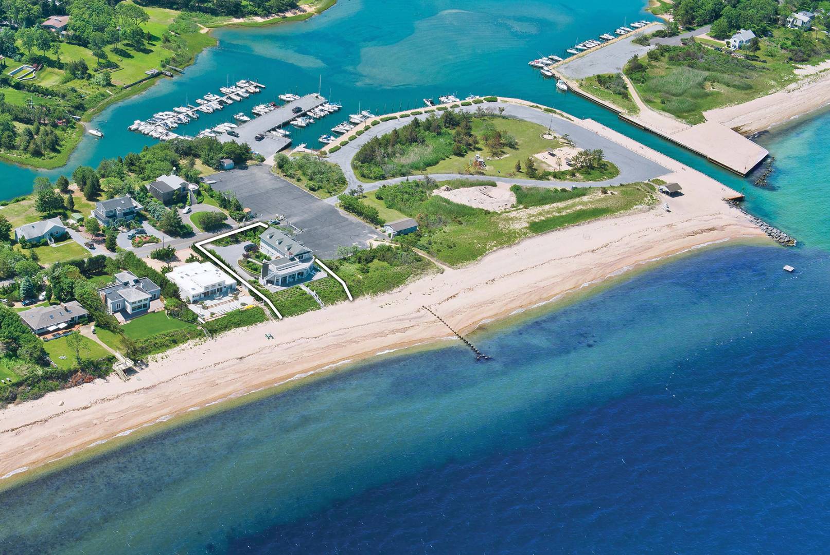 351 Kings Point Road East Hampton, NY 11937 - Photo 2 of 34 an aerial view of a house