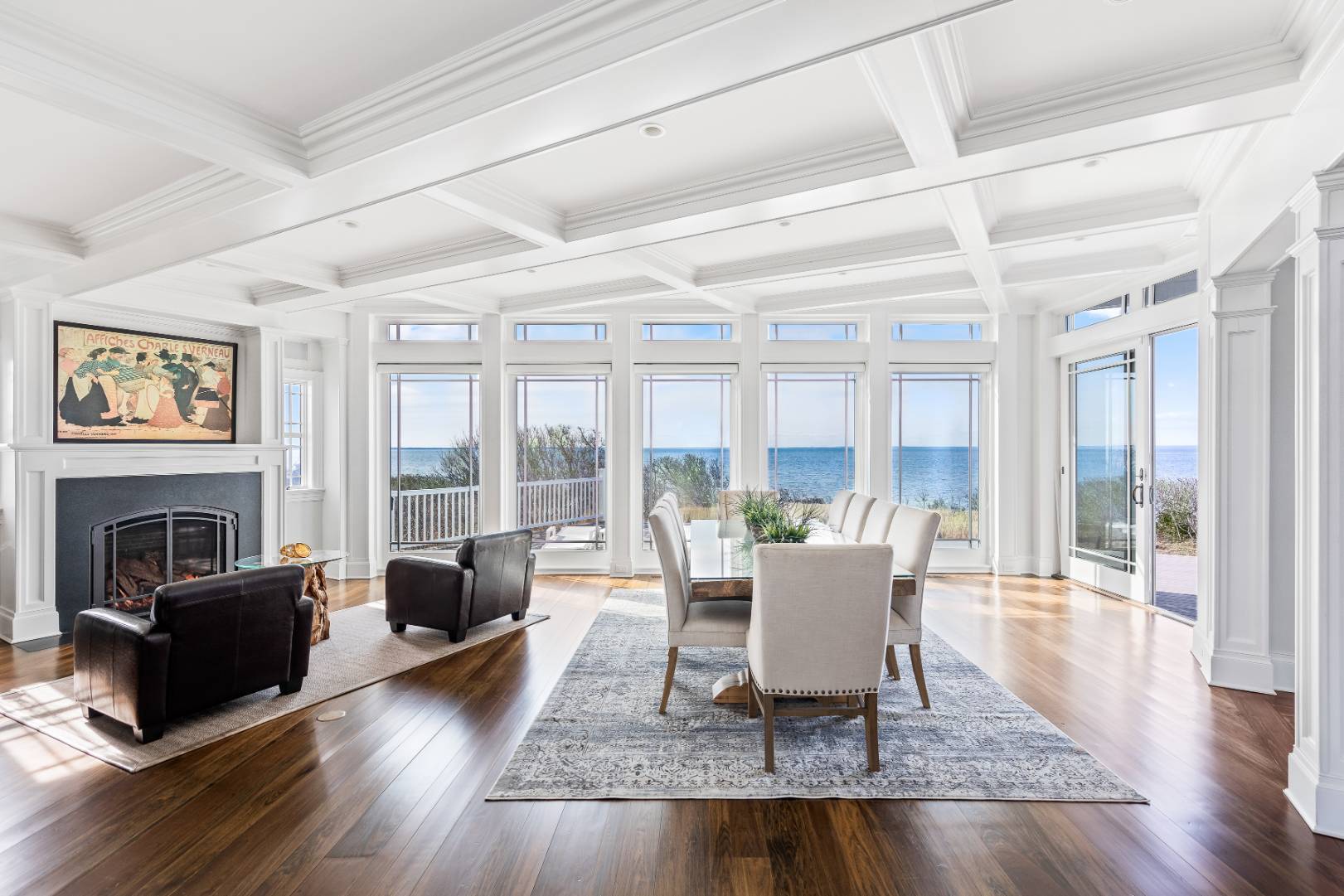 351 Kings Point Road East Hampton, NY 11937 - Photo 5 of 34 a living room with furniture a fireplace and wooden floor