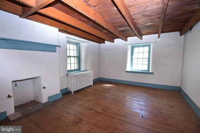 a room with water heater and car