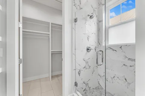 a bathroom with a shower