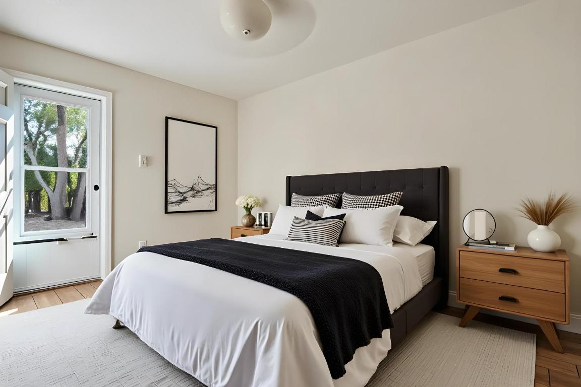 1115 Brookswood Avenue, Unit B Austin, TX 78721 - Photo 20 of 34 a bedroom with a bed and a window