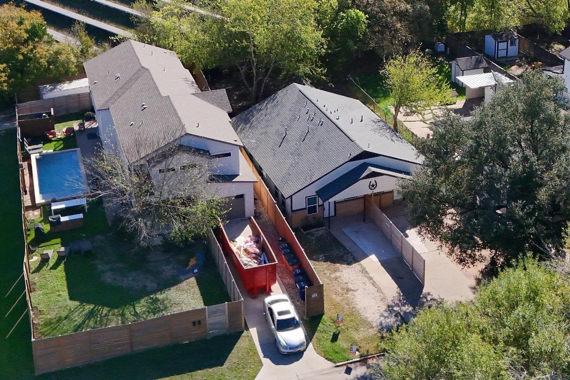 1115 Brookswood Avenue, Unit B Austin, TX 78721 - Photo 28 of 34 an aerial view of a house with garden space and street view