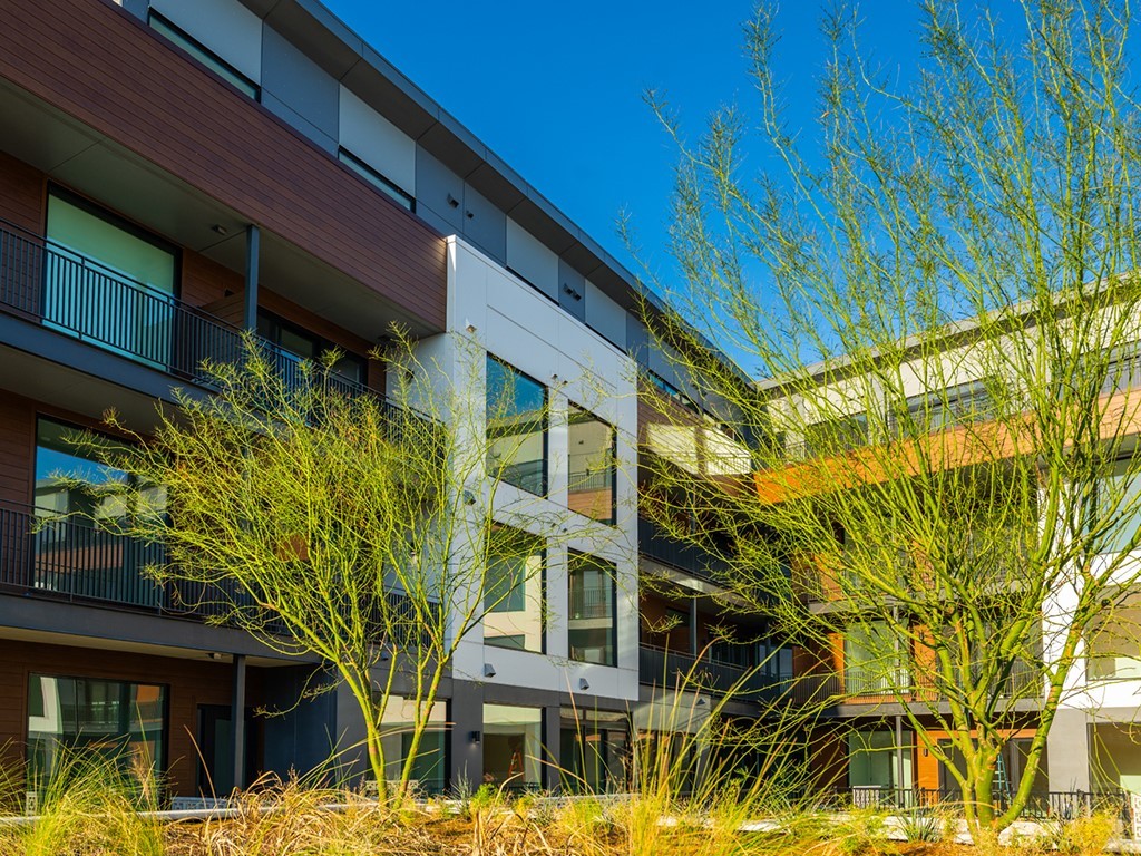 2209 South 1st Street, Unit 209 Austin, TX 78704 - Photo 23 of 33 a front view of a house with a garden