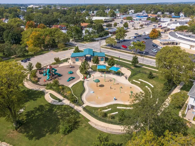 an aerial view of a house
