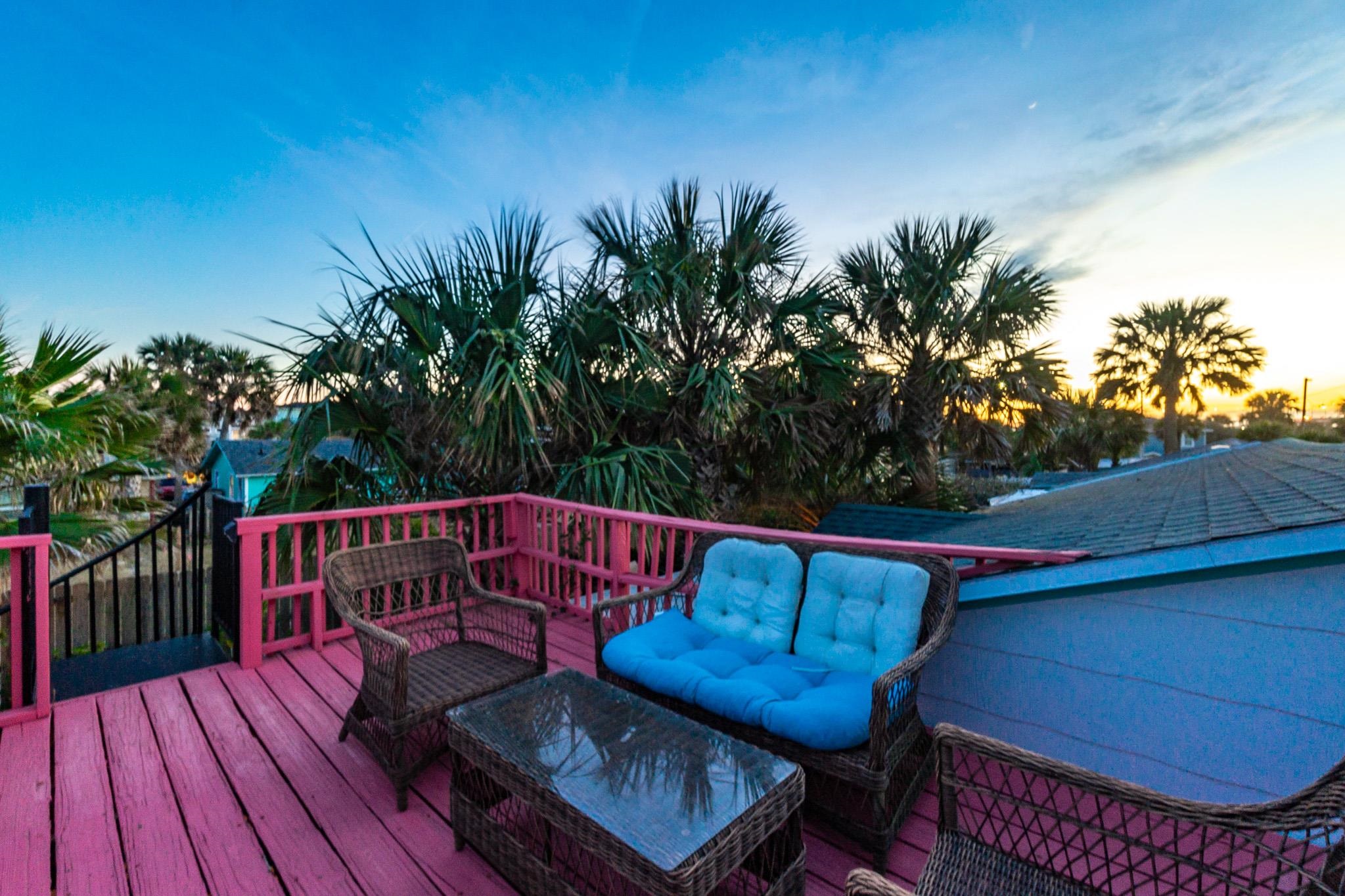 51 Beachcomber Way St. Augustine, FL 32084 - Photo 46 of 46 a view of a roof deck with couches wooden floor and fence