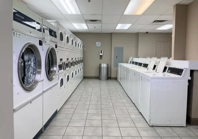 a view of a hallway with workspace