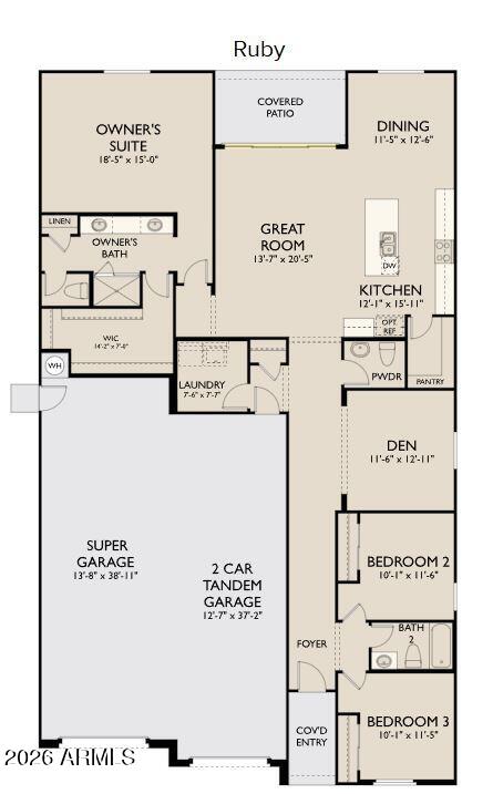 2535 Homesteaders Road San Tan Valley, AZ 85140 - Photo 2 of 13 Ruby - Left Garage - Center Slider