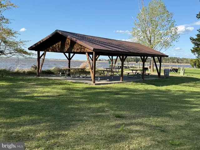 a view of a park with large trees and a big yard