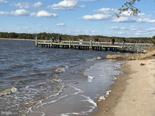 a view of a lake with beach