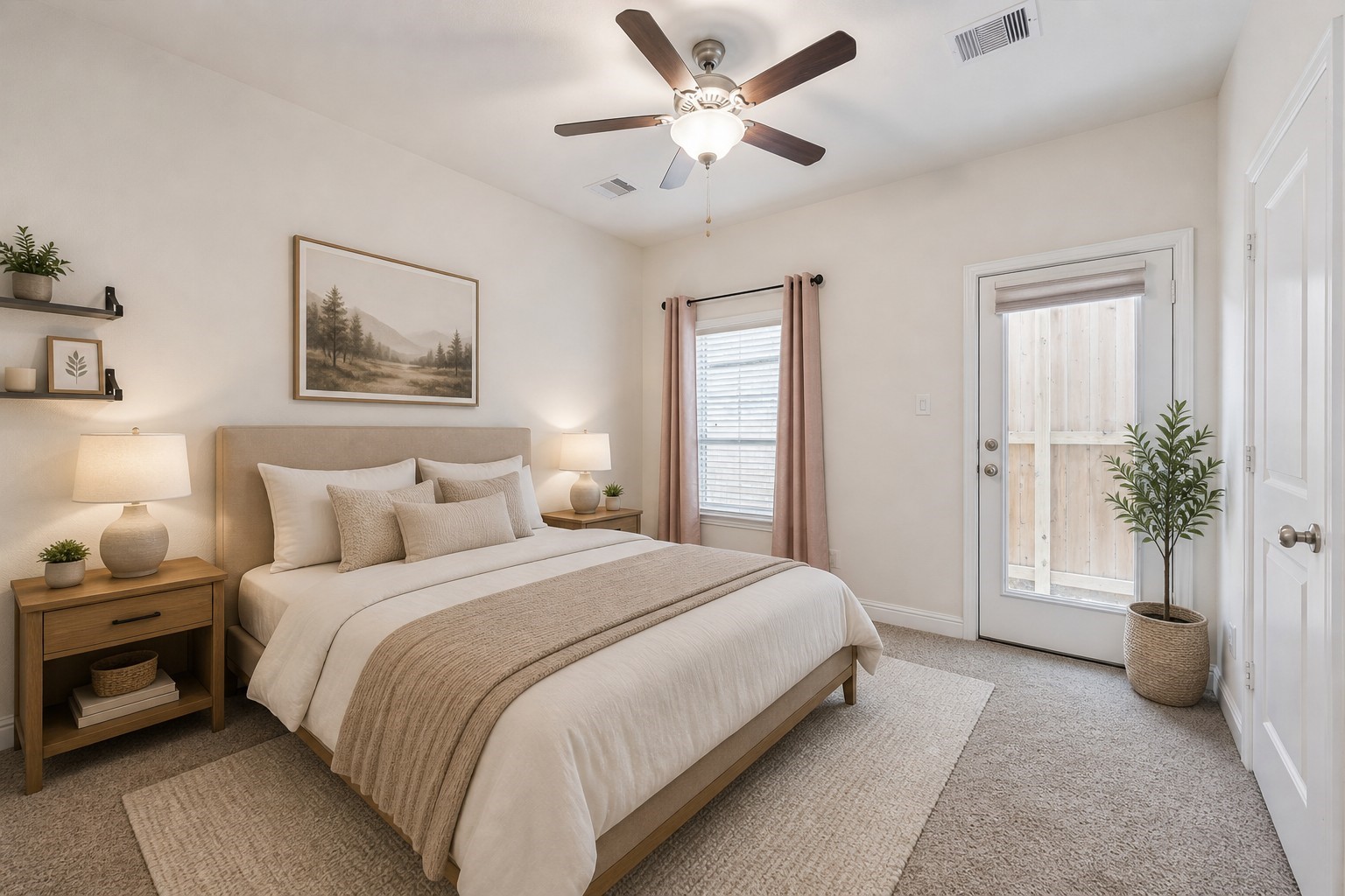 1764 Trinity Bend Drive Houston, TX 77080 - Photo 5 of 25 Secondary bedroom on the first floor with ensuite bath and private entrance to the backyard space. Virtually enhanced.