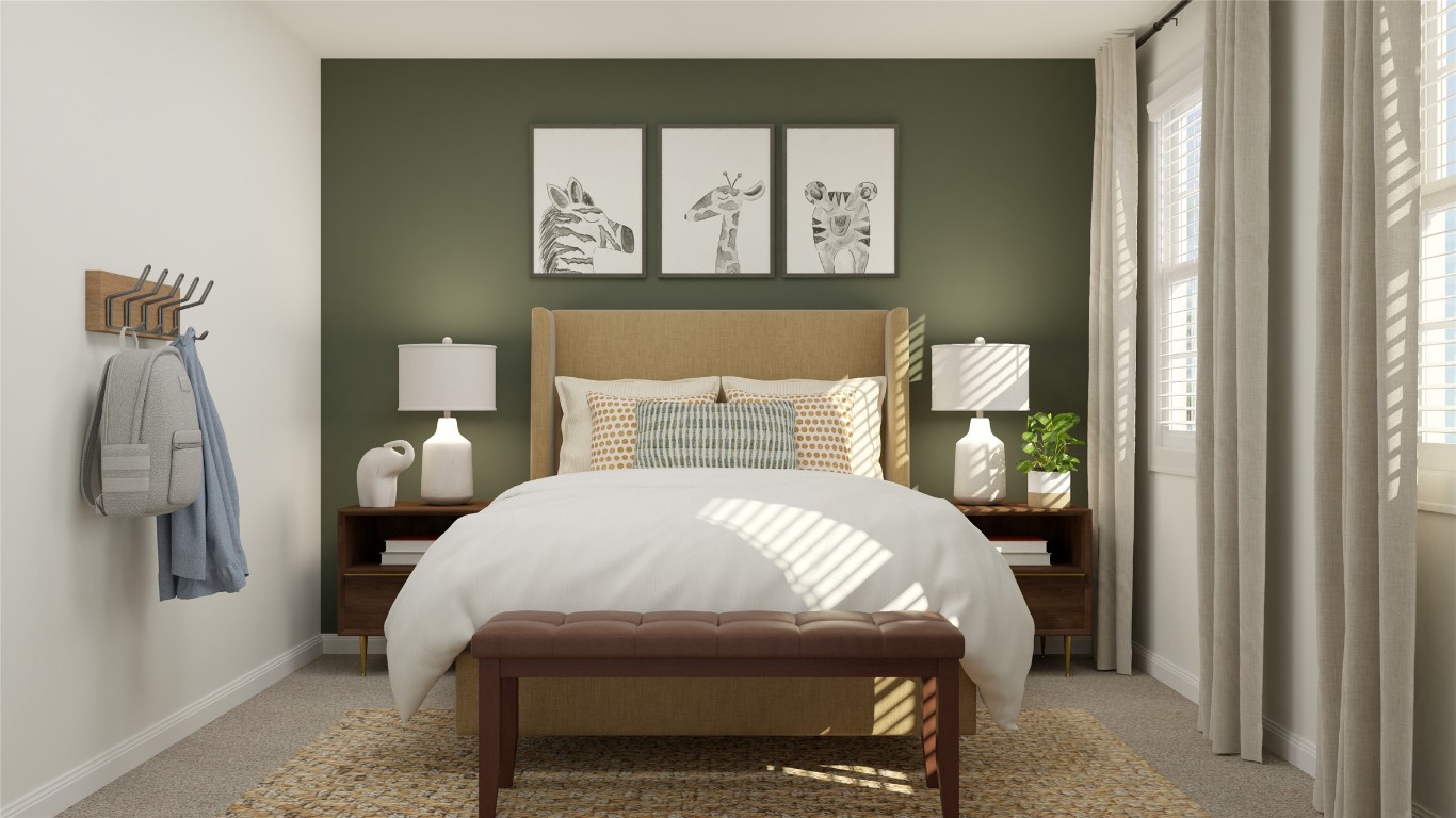 1109 Nesting Bird Drive Georgetown, TX 78628 - Photo 13 of 23 a bedroom with a bed a mirror and a window