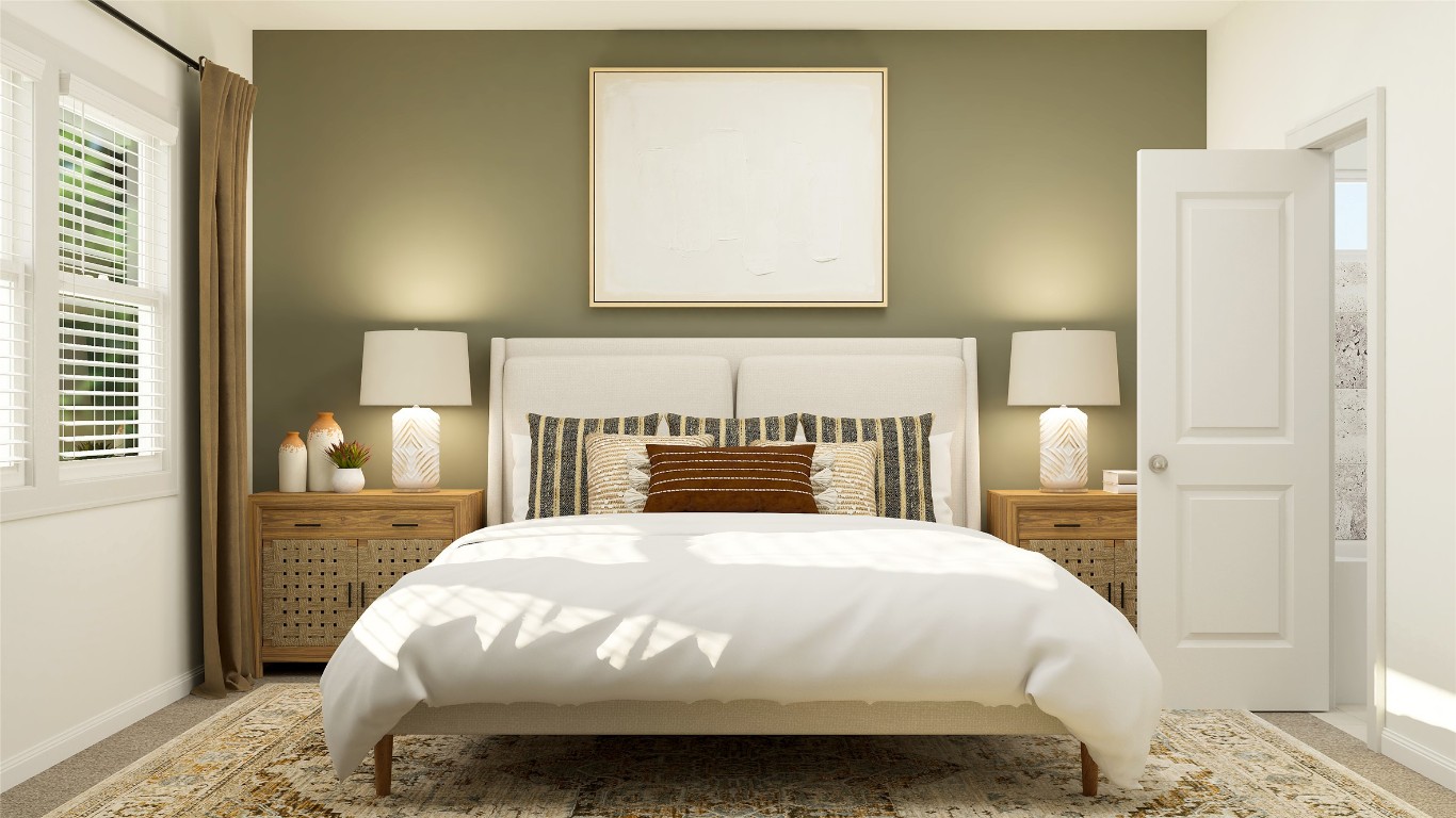 1109 Nesting Bird Drive Georgetown, TX 78628 - Photo 20 of 23 a bedroom with a bed and a night stand