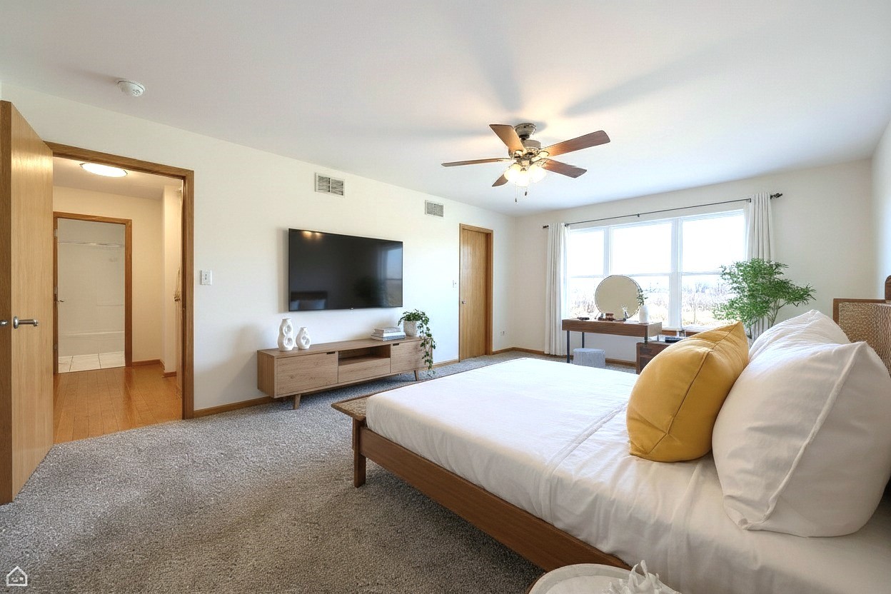 16353 Celtic Circle Manhattan, IL 60442 - Photo 10 of 23 a bedroom with a bed and a flat screen tv