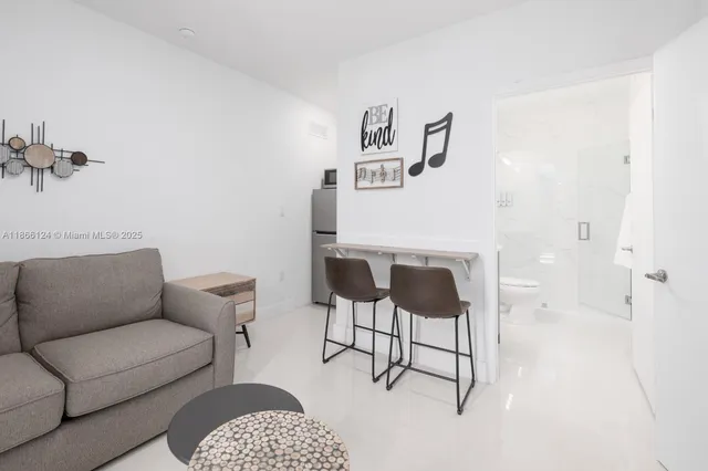 a living room with furniture