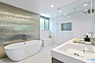 2649 Kings Road West Palm Springs, CA 92264 - Photo 31 of 50 a bathroom with a sink and a mirror