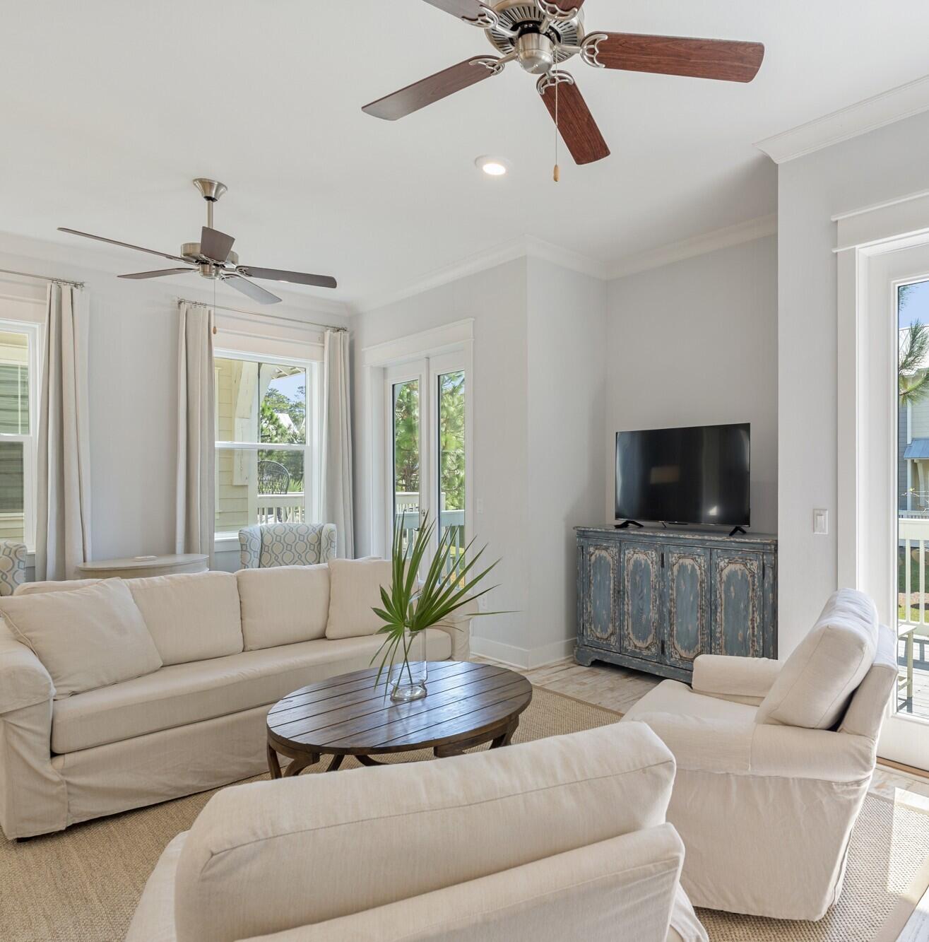 296 Milestone Dr Inlet Beach, Unit A Inlet Beach, FL 32461 - Photo 11 of 41 a living room with furniture and a flat screen tv