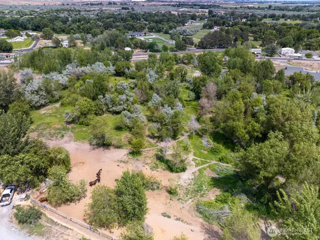 a view of a lake with a yard
