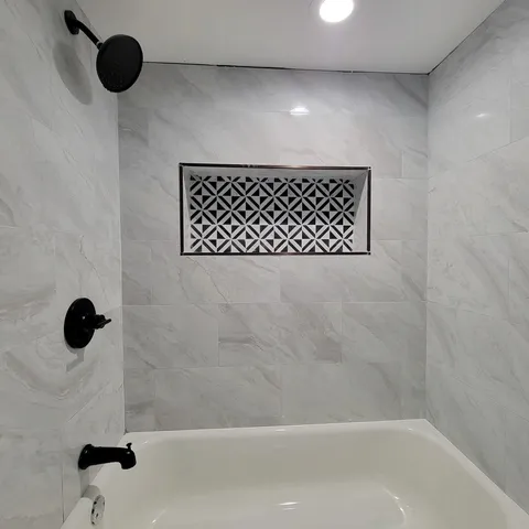 a bathroom with a shower