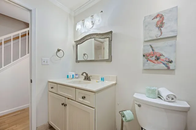 a bedroom with a bed and a table