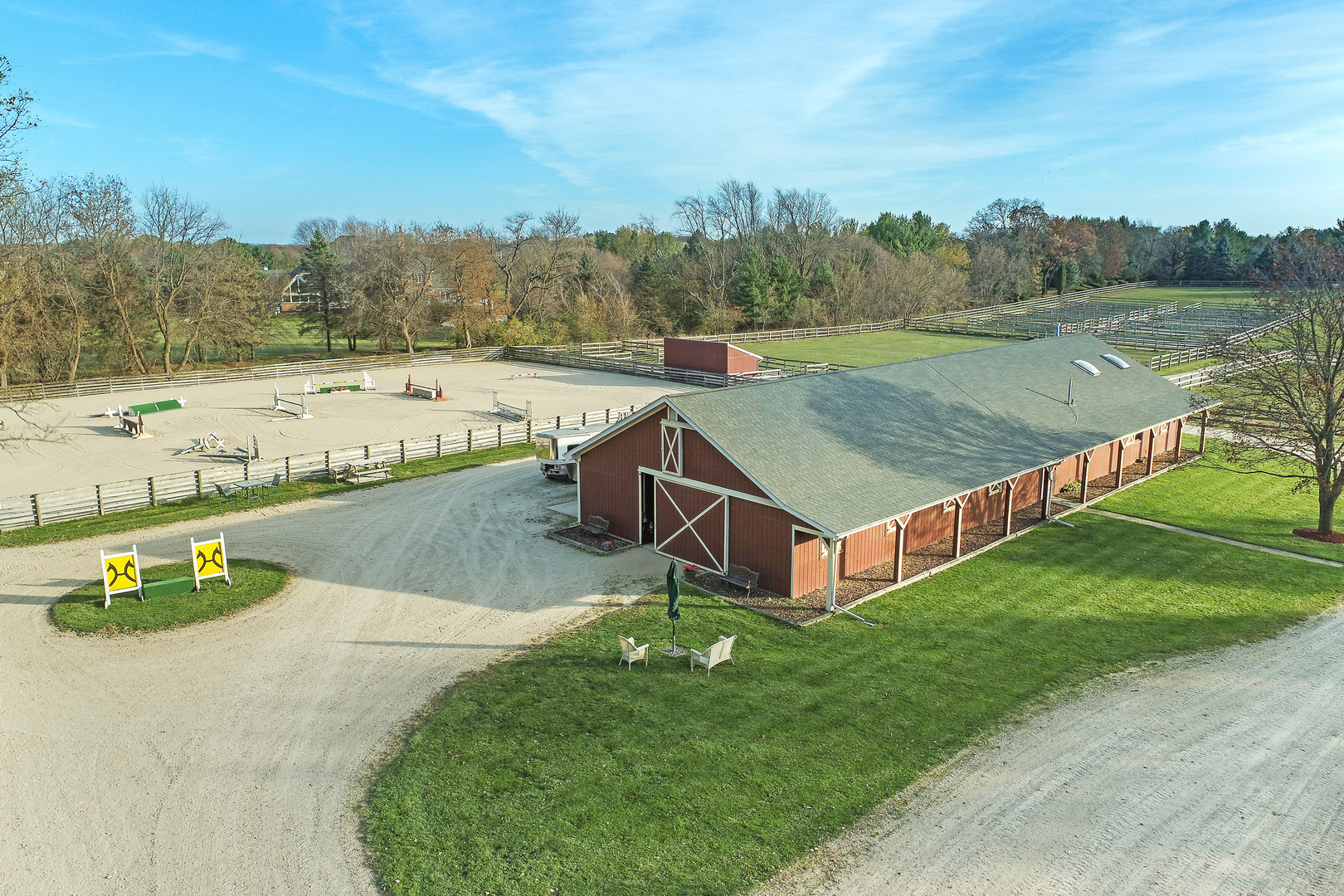 7 Cross Timber Road Barrington Hills, IL 60010 - Photo 40 of 55 an aerial view of a house having yard and lake view