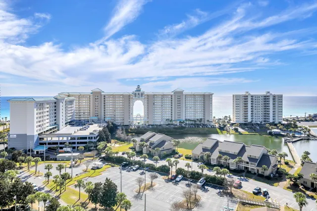 a view of a swimming pool and an ocean