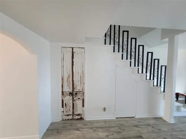 a view of an entryway with stairs