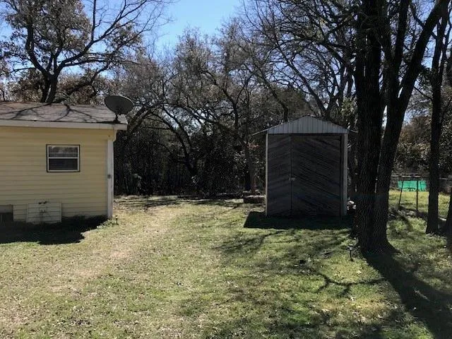 a view of backyard with green space